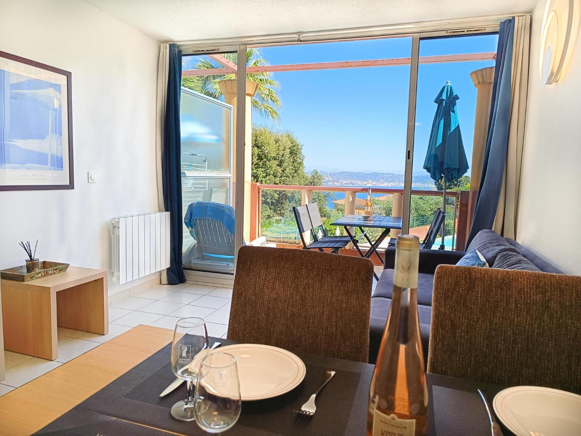Magnifique Vue Mer Et Piscine - Les Cles De L Esterel Theoule-sur-Mer Bagian luar foto